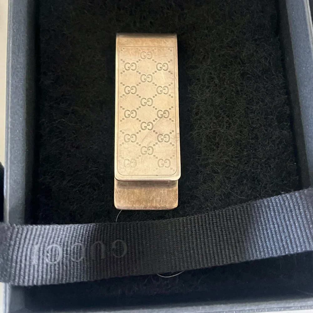 Gucci sterling Silver Monogrammed Money Clip